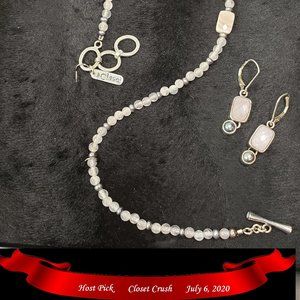 aCleoni Pearl & Rose Quartz & Sterlin